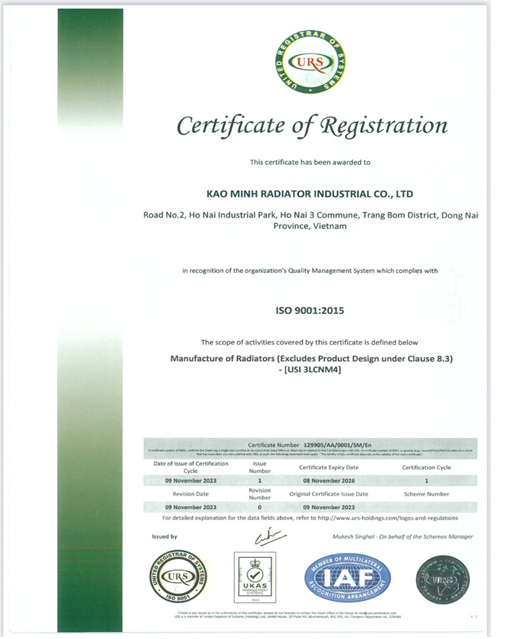 ISO 9001:2015 Certificate